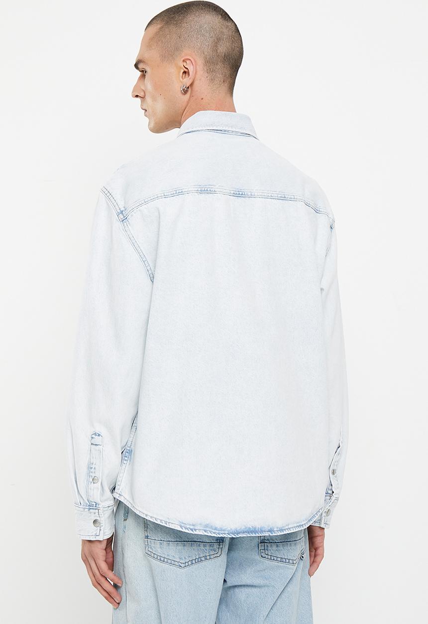 Calvin Klein - Relaxed linear denim shirt - denim light