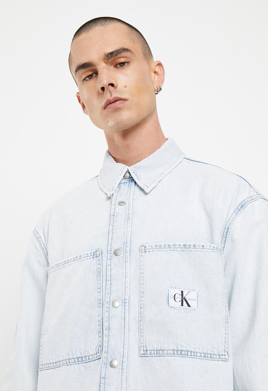 Calvin Klein - Relaxed linear denim shirt - denim light