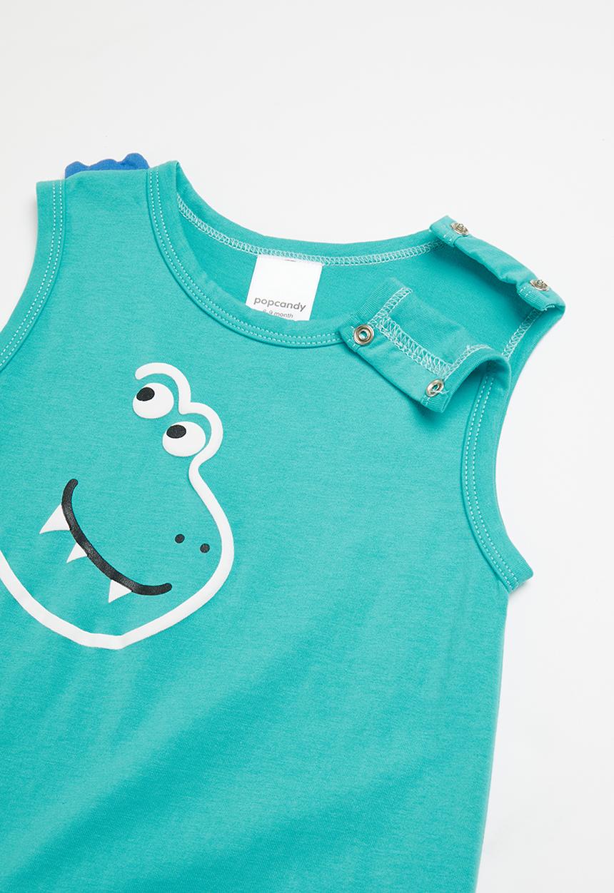 Pop Candy - Sleeveless romper - turquoise dino