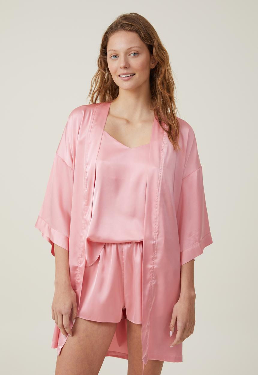 Cotton On - Body satin robe - peach puff