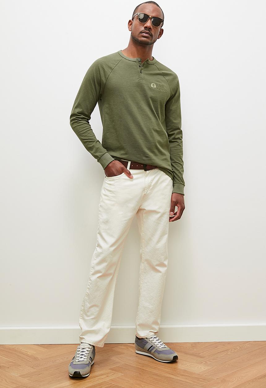 Lark & Crosse - Henk  ls raglan grandpa tee - khaki