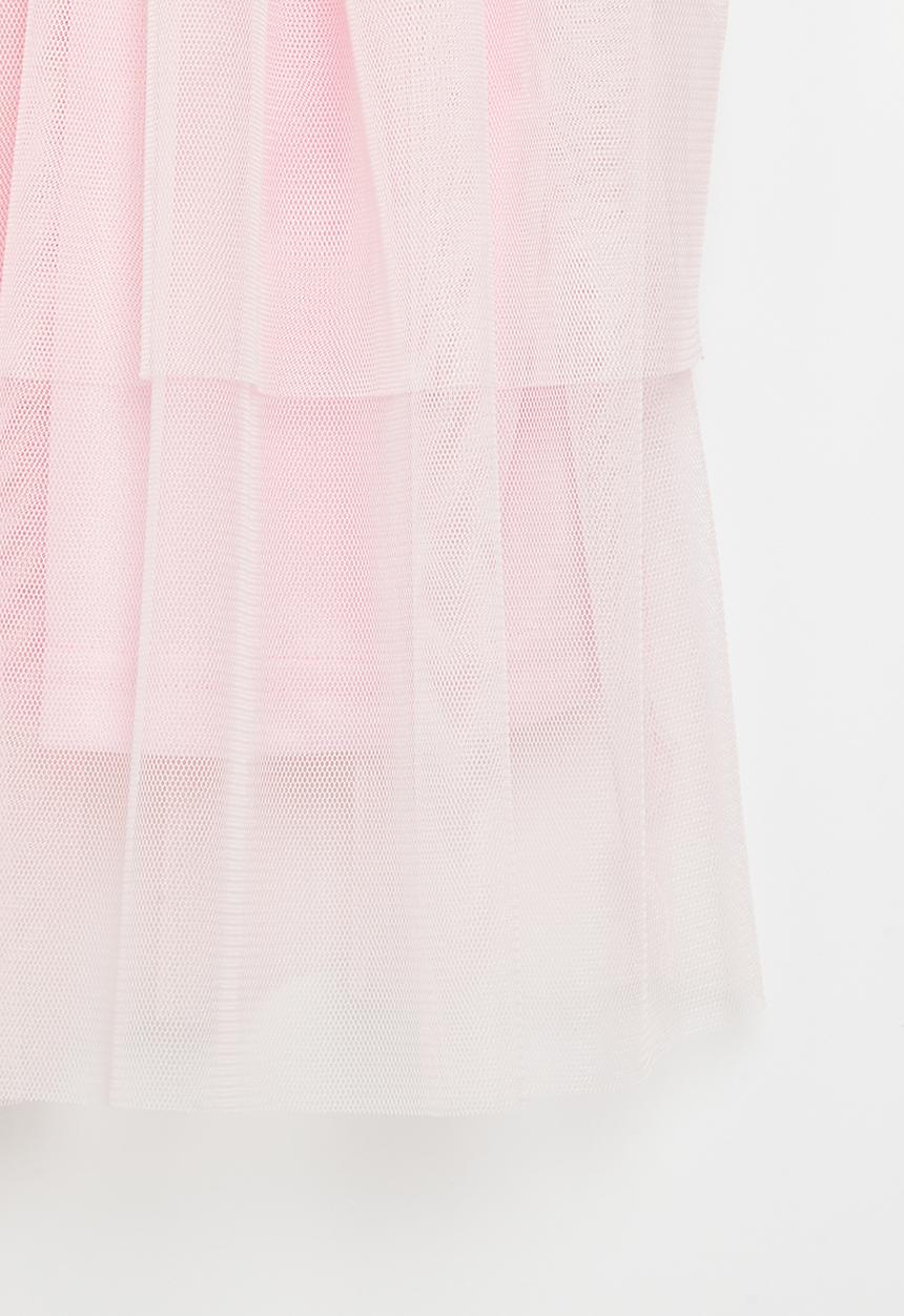 Superbalist - Velour dress with tiered mesh skirt - pink