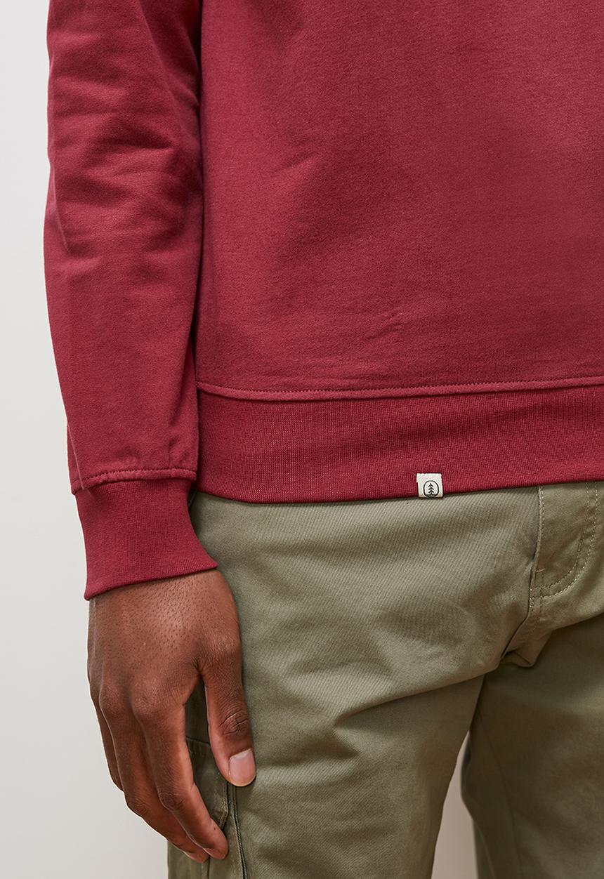 Lark & Crosse - Basic crew neck pullover sueded sweat top - plum