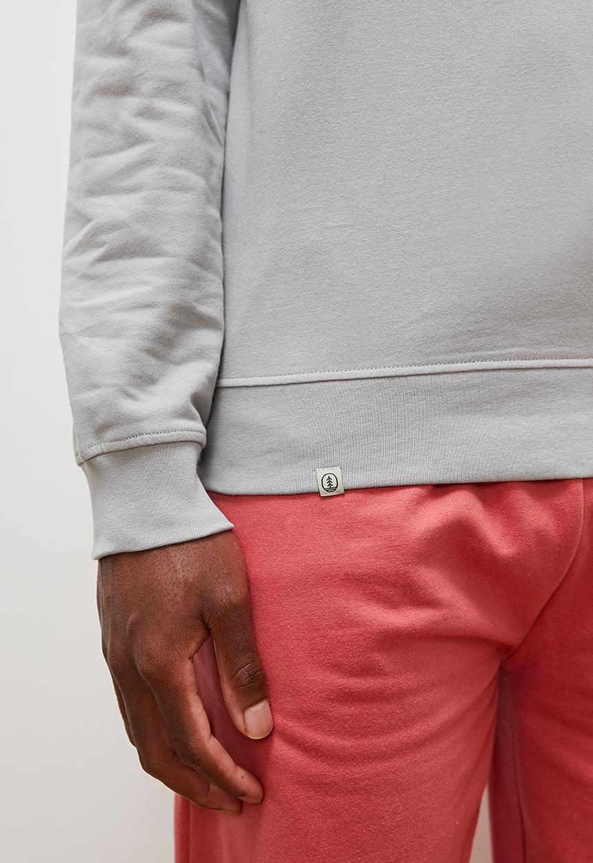 Lark & Crosse - Basic crew neck pullover sueded sweat top - grey