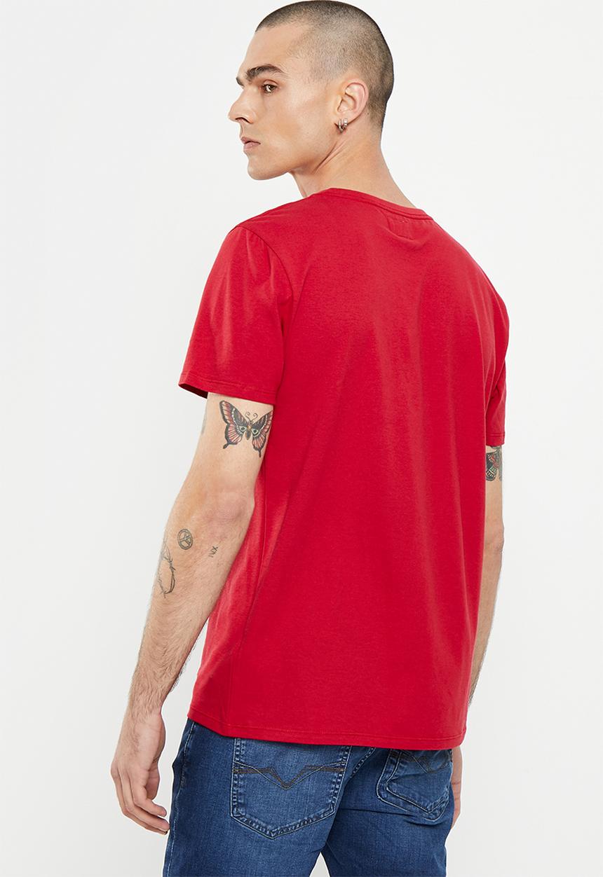 GUESS - ES short sleeve pima emb logo crew - downtown red