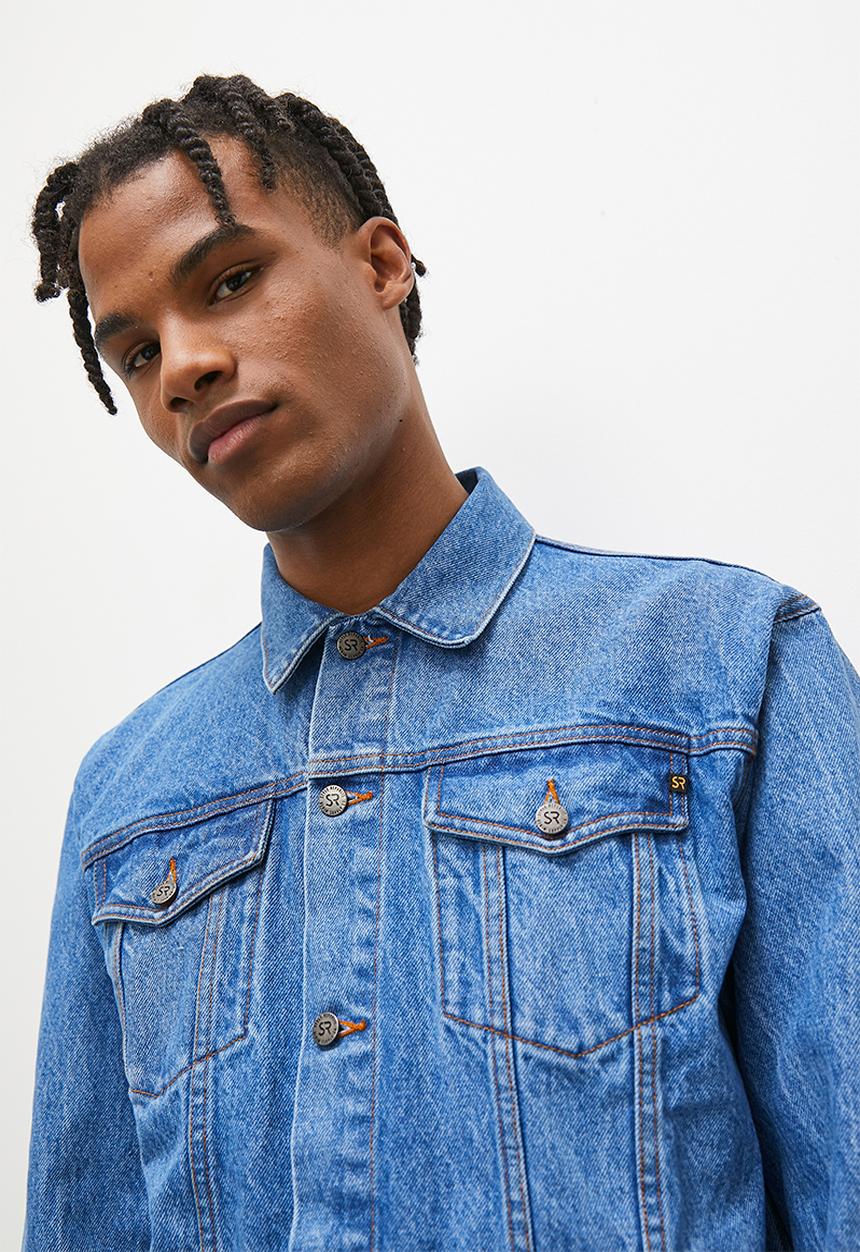 STYLE REPUBLIC - Denim oversize trucker - mid wash blue