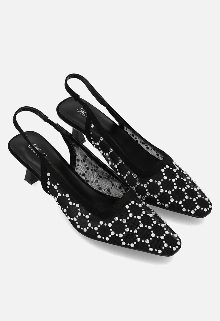 MILLA - Laina mesh stiletto - black