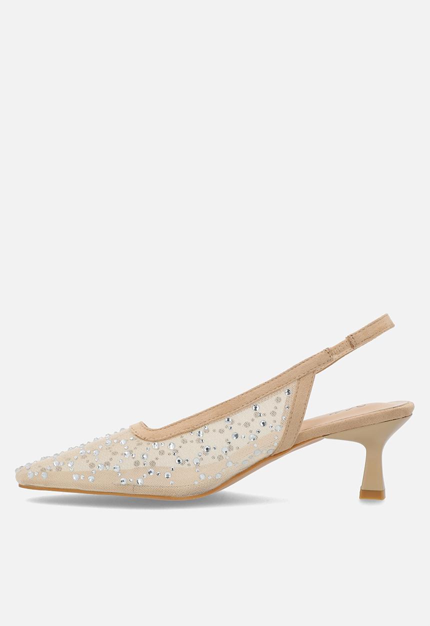 MILLA - Laina mesh stiletto - natural