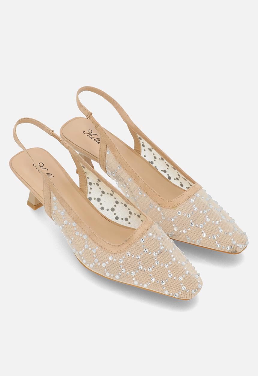MILLA - Laina mesh stiletto - natural