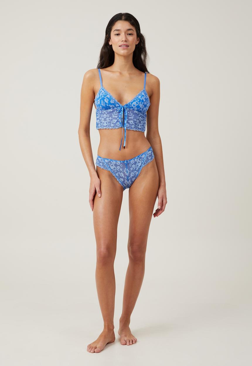 Cotton On - Aurora lace bikini - marina blue/clear sky