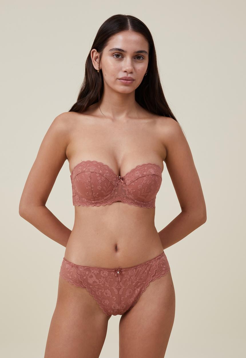 Cotton On - Aurora lace bikini - rose dust