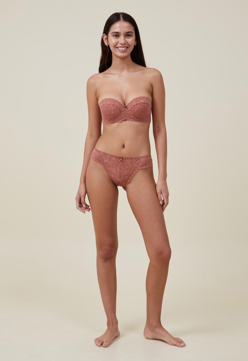Cotton On - Aurora lace bikini - rose dust