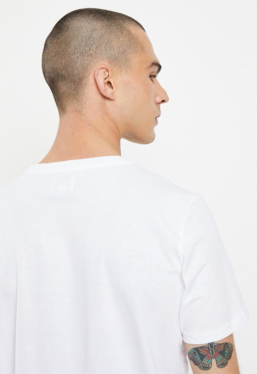 GUESS - Short sleeve pima emb logo crew - pure white