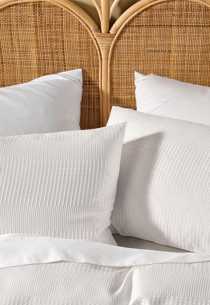 Linen House - Derry waffle duvet cover set - white