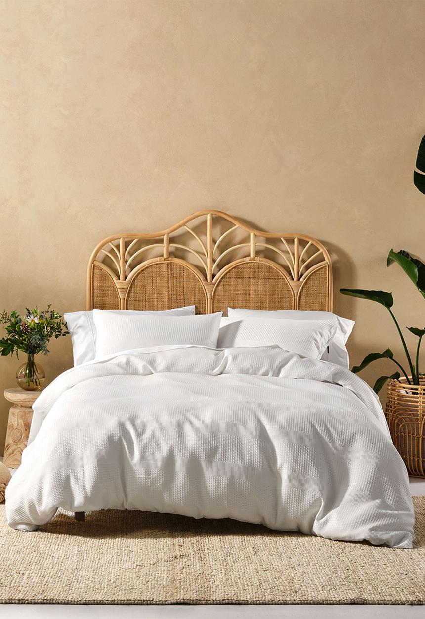 Linen House - Derry waffle duvet cover set - white