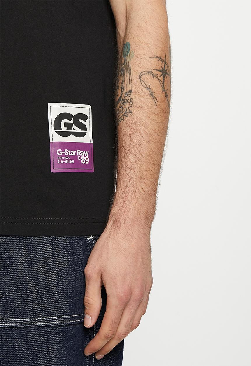 G-STAR - Back gr slim r t Compact jersey o - dk black