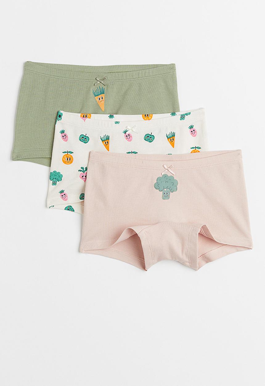 H&M - 3-pack boxer briefs - natural white / vegetables 