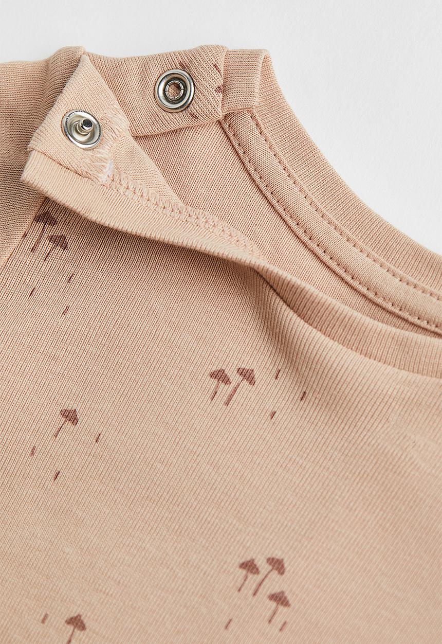 H&M - 3-Piece cotton set - beige/mushrooms 