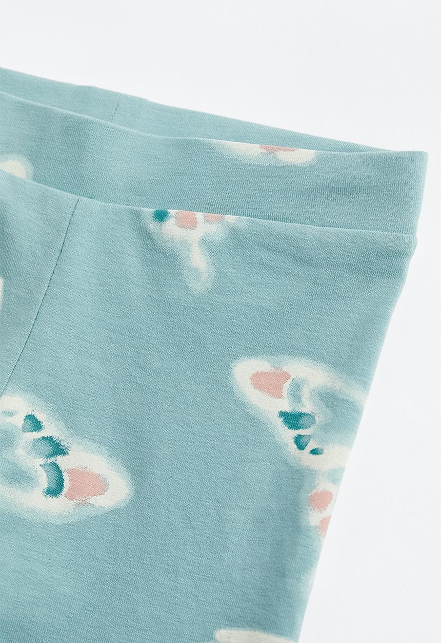H&M - Leggings - light turquoise / butterflies 
