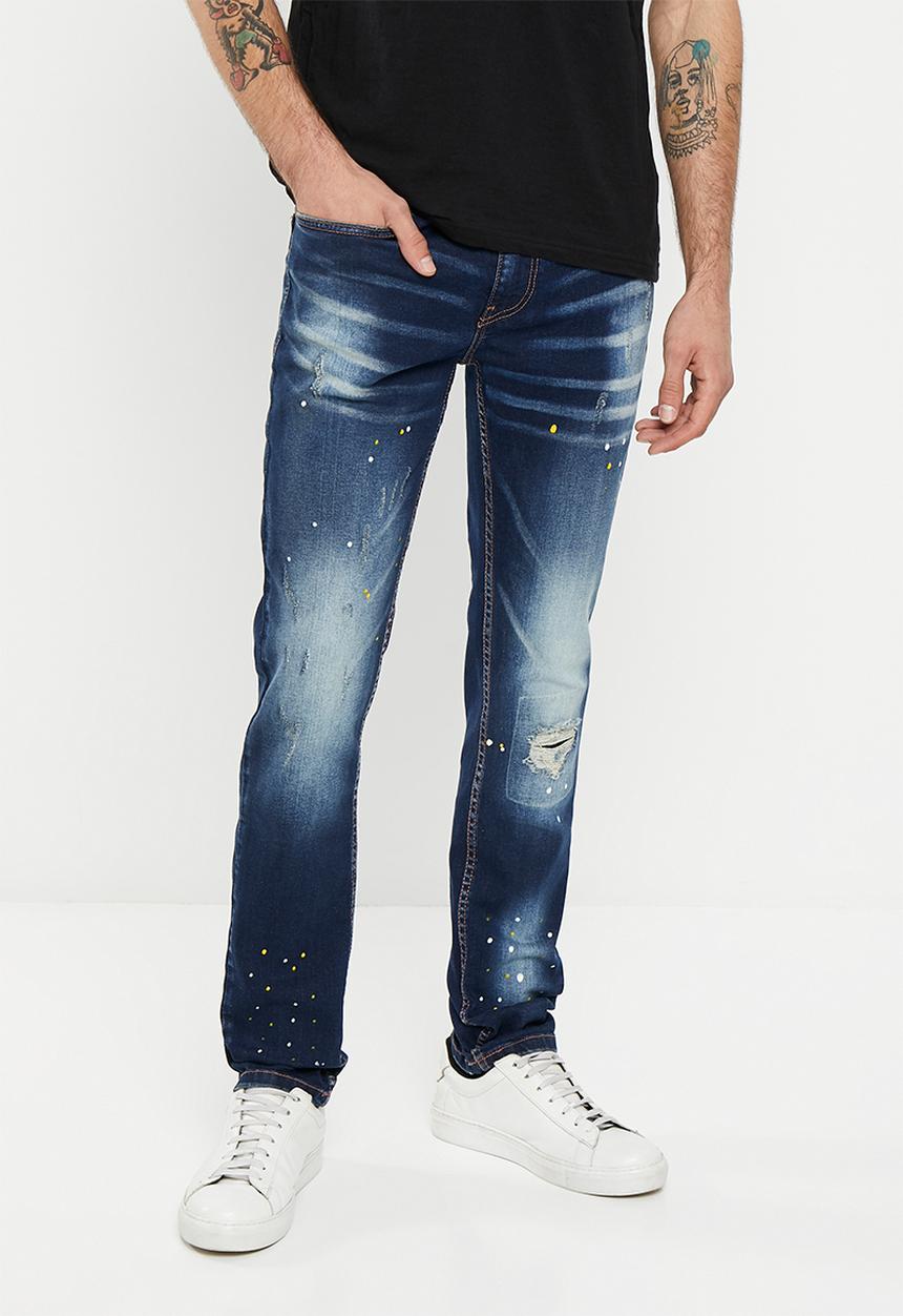 Ben Sherman - Rip & repair denim jeans - mid blue