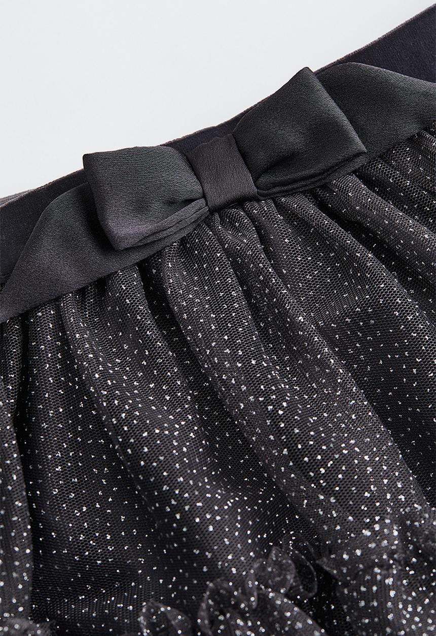 H&M - Tulle skirt - dark grey / spotted 