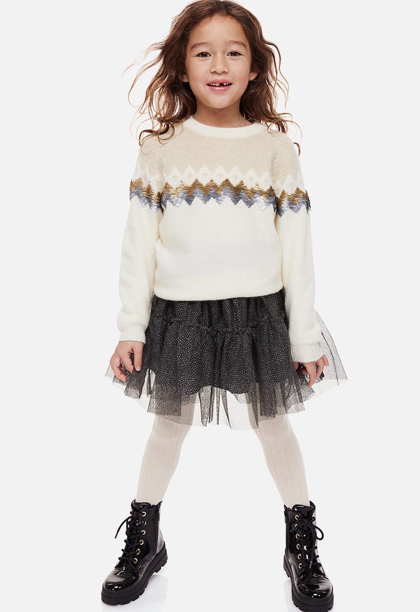 H&M - Tulle skirt - dark grey / spotted 