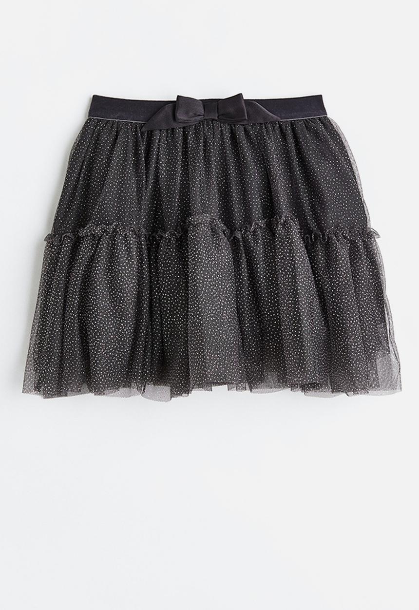 H&M - Tulle skirt - dark grey / spotted 