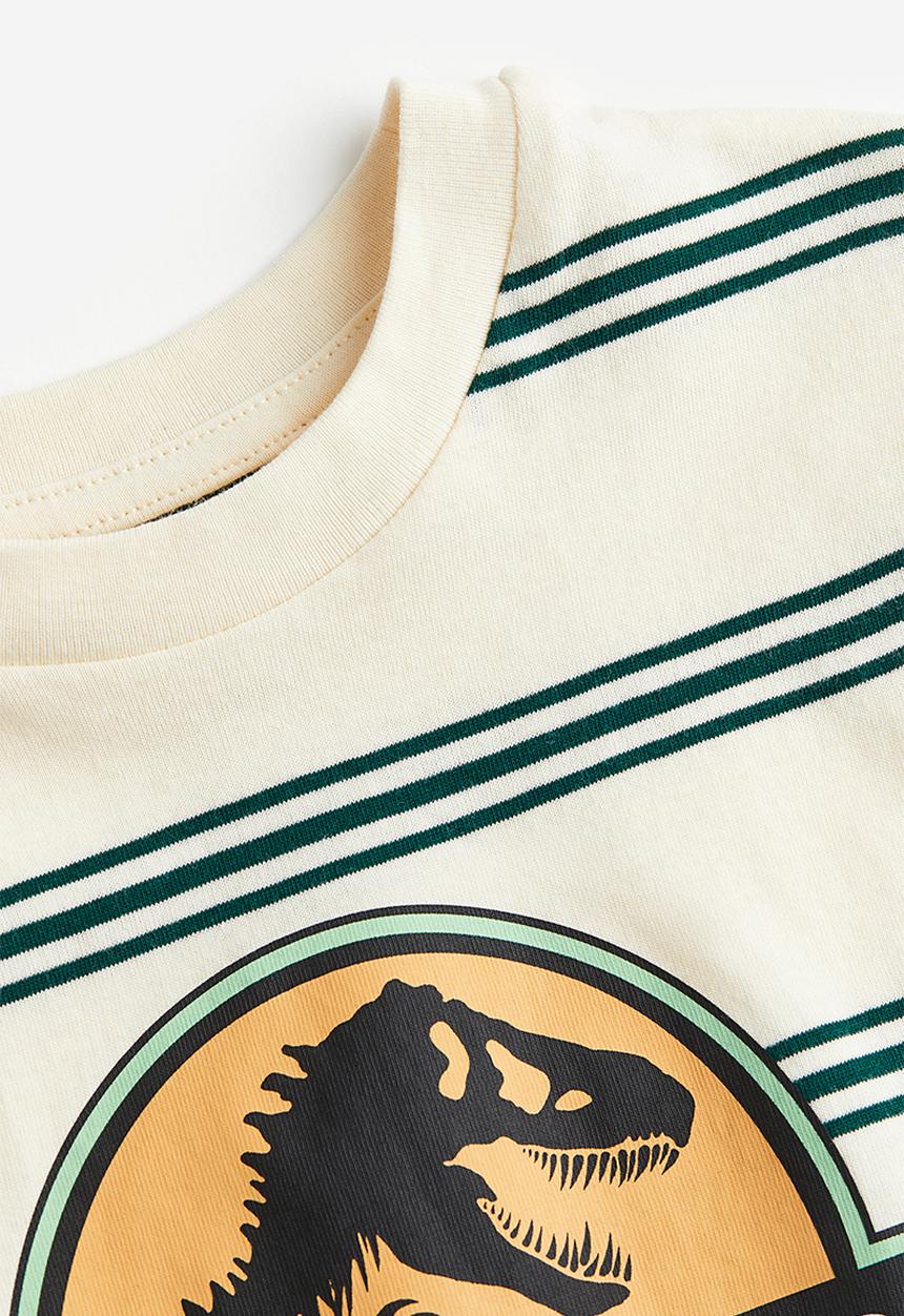 H&M - Printed T-shirt - natural white/jurassic world 