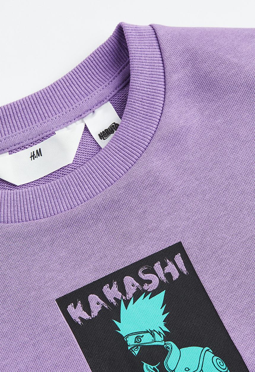 H&M - Printed sweatshirt - light purple/naruto
