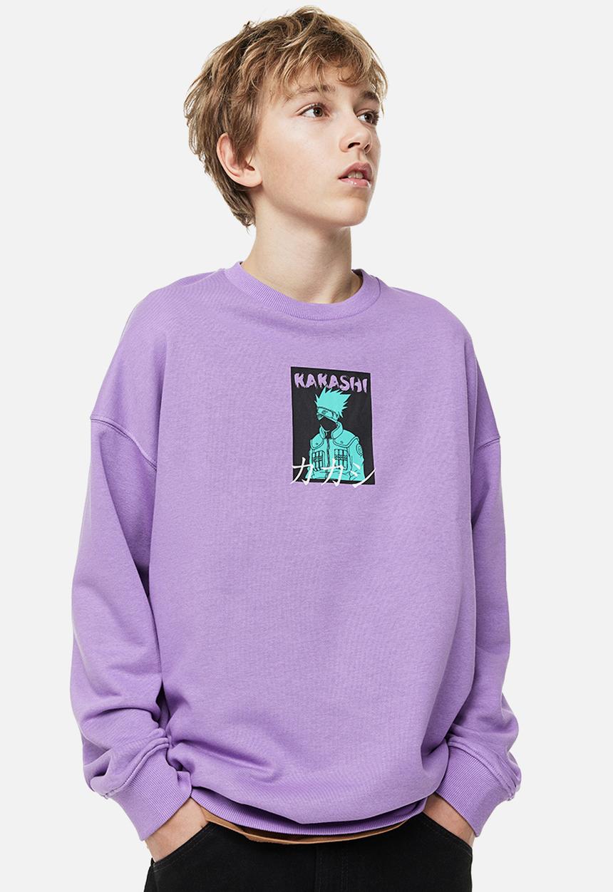 H&M - Printed sweatshirt - light purple/naruto
