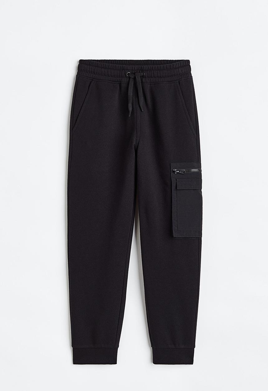 H&M - Loose fit cargo joggers - black