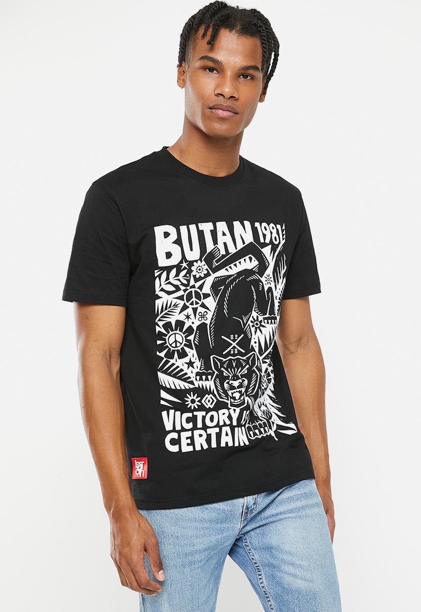 Butan - Panthers woodcut oversized T-shirt - black