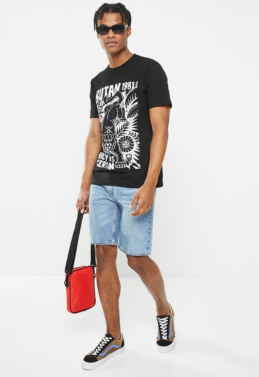 Butan - Panthers woodcut oversized T-shirt - black