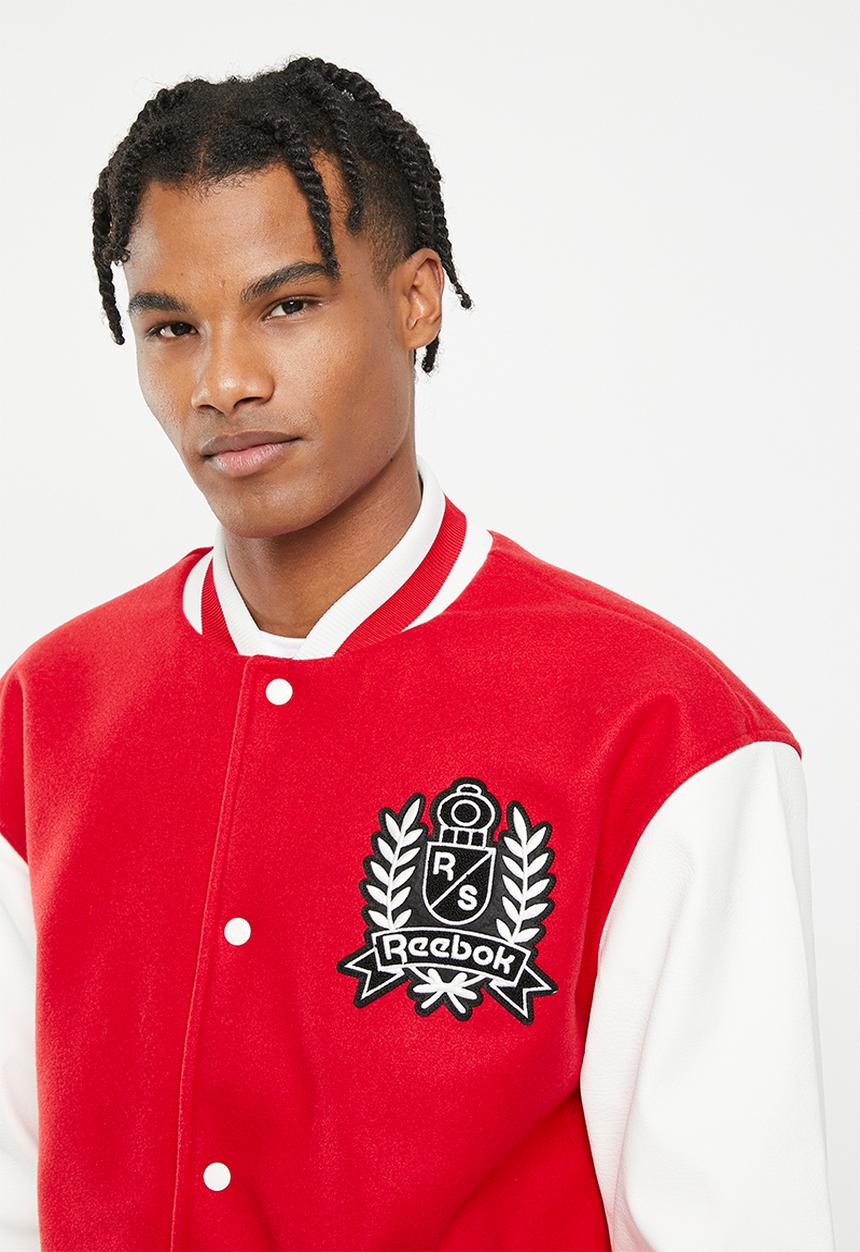 Reebok - Classic reverse varsity jacket - red