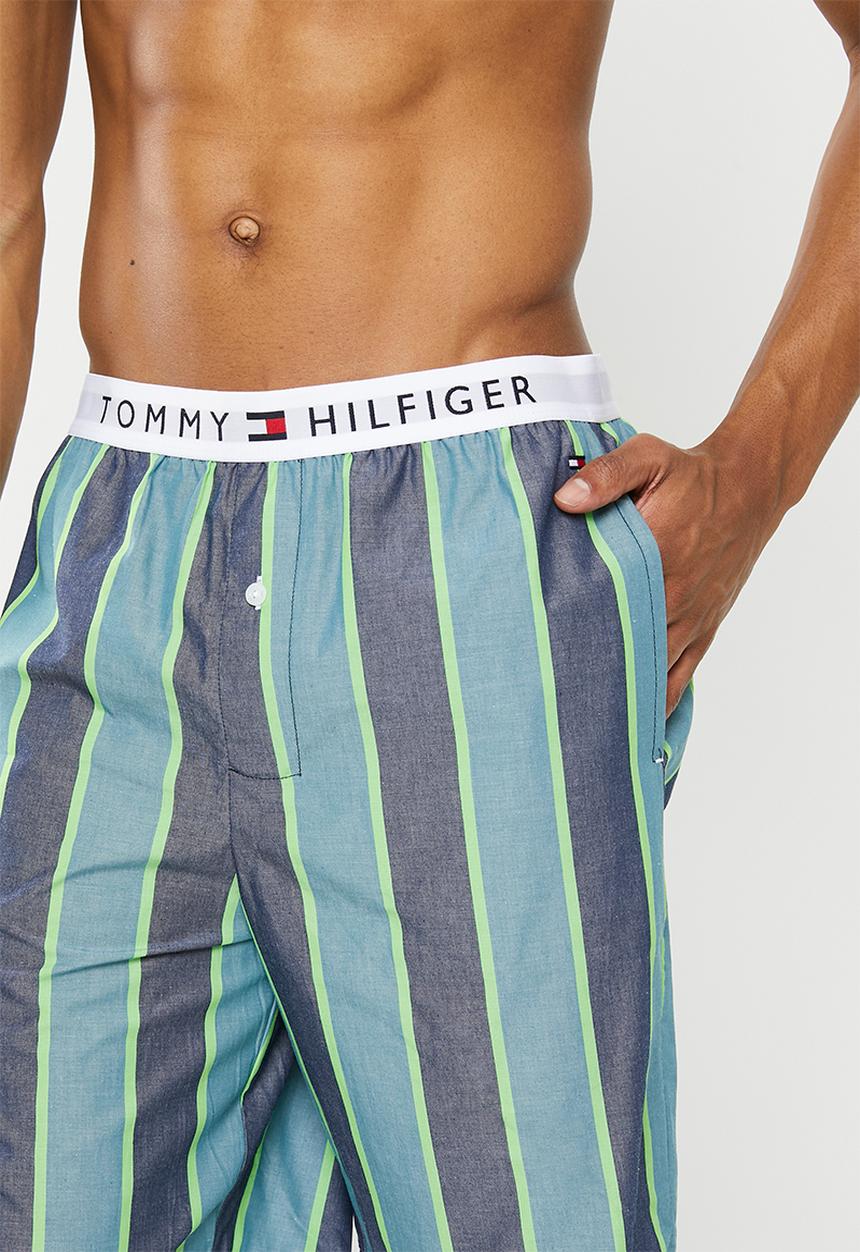 Tommy Hilfiger - Cn short sleeve short woven set - white / stripe green