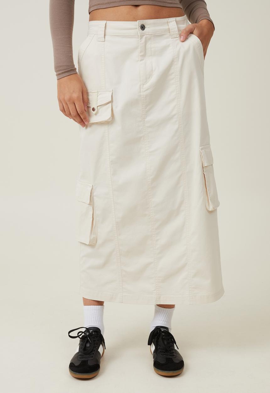 Cotton On - Hayden utility maxi skirt - dove grey