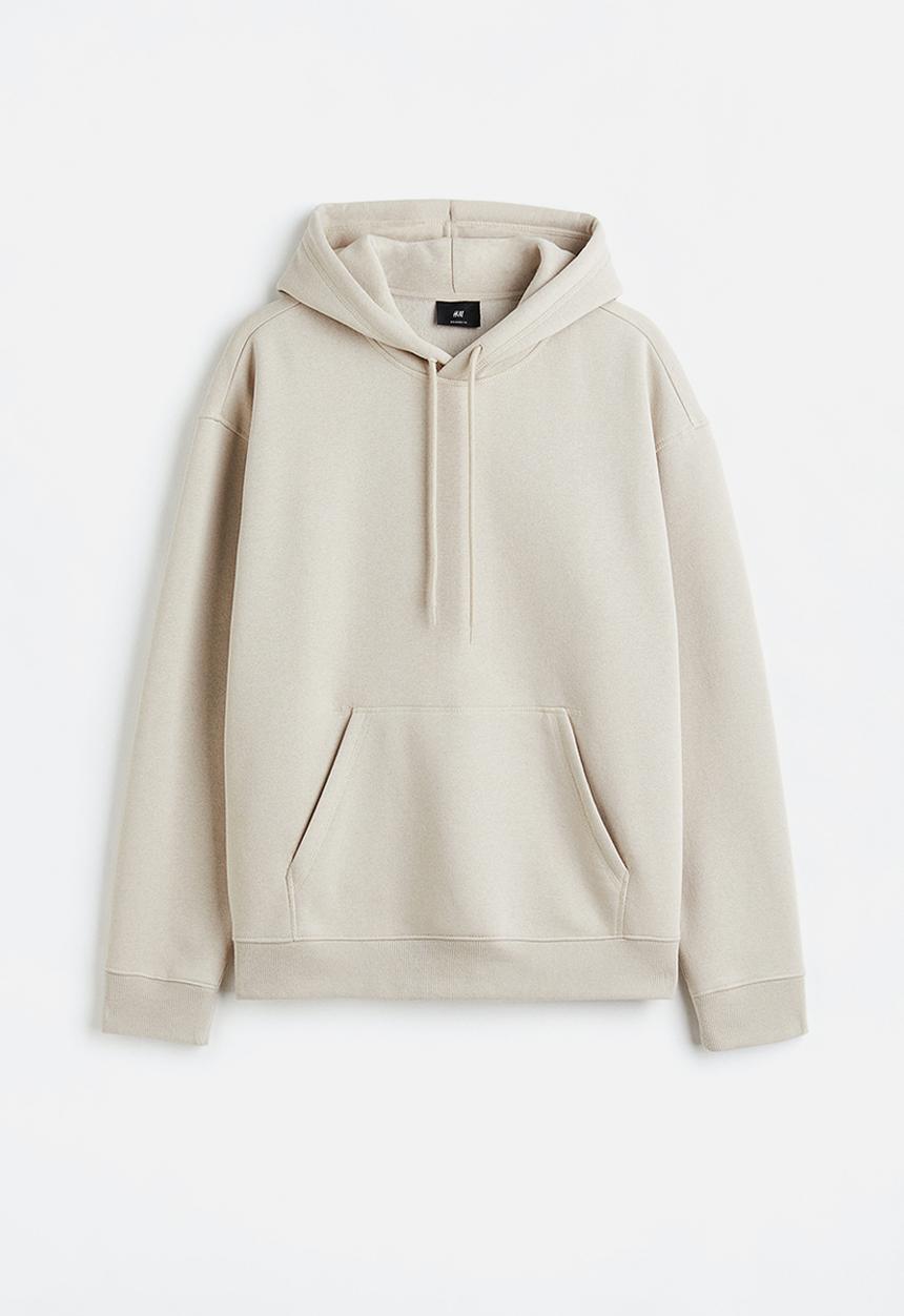 H&M - Relaxed fit hoodie - light beige