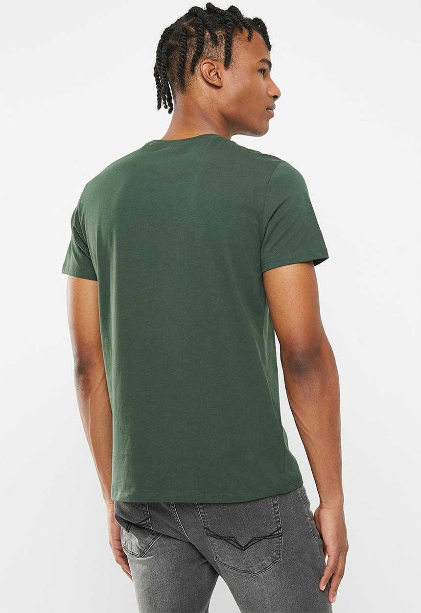 GUESS - Short sleeve graffiti logo tee - jungle green