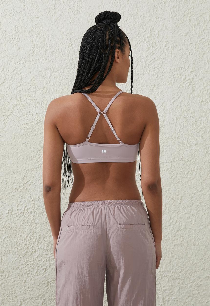 Cotton On - Recycled workout crop - pearl mushroom