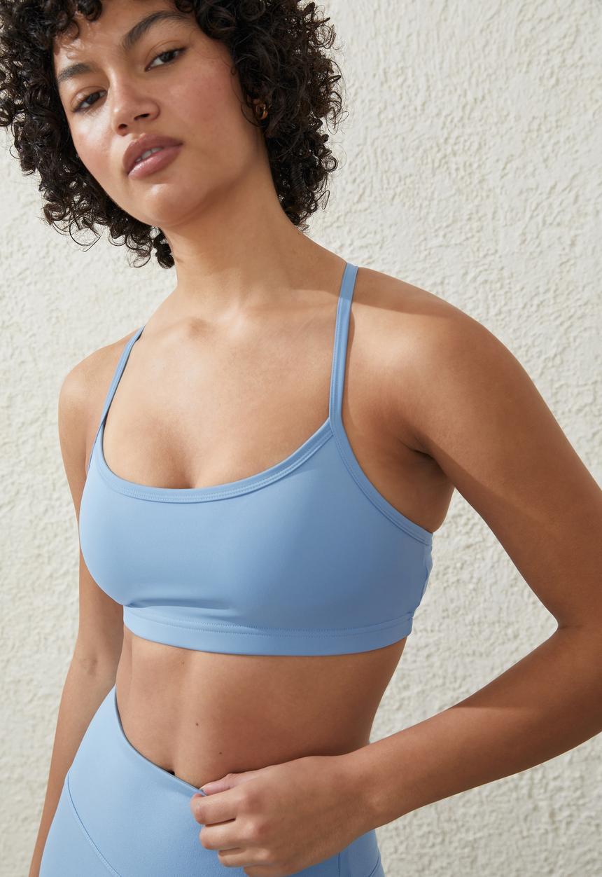 Cotton On - Recycled workout crop - mediterranean blue