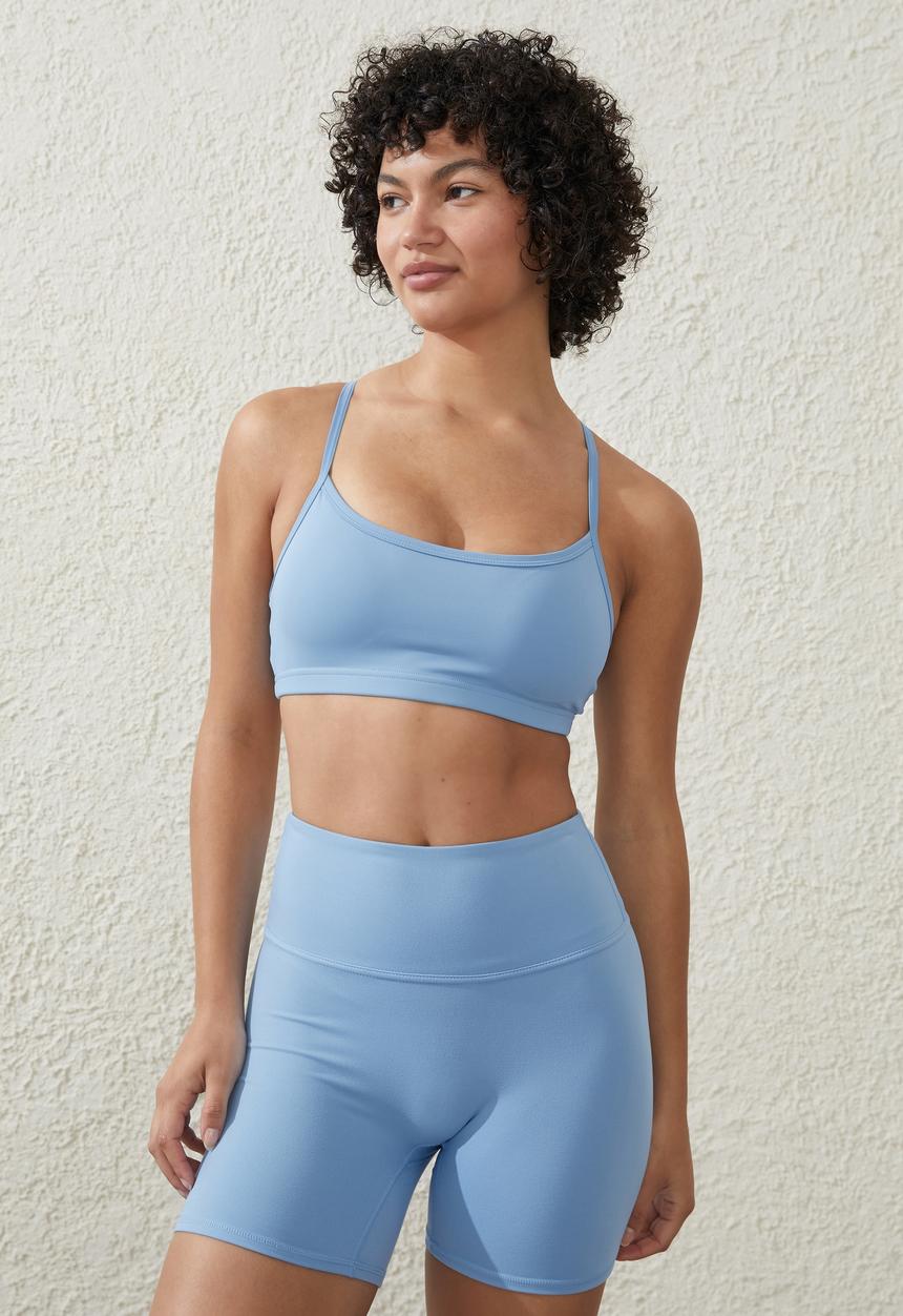 Cotton On - Recycled workout crop - mediterranean blue