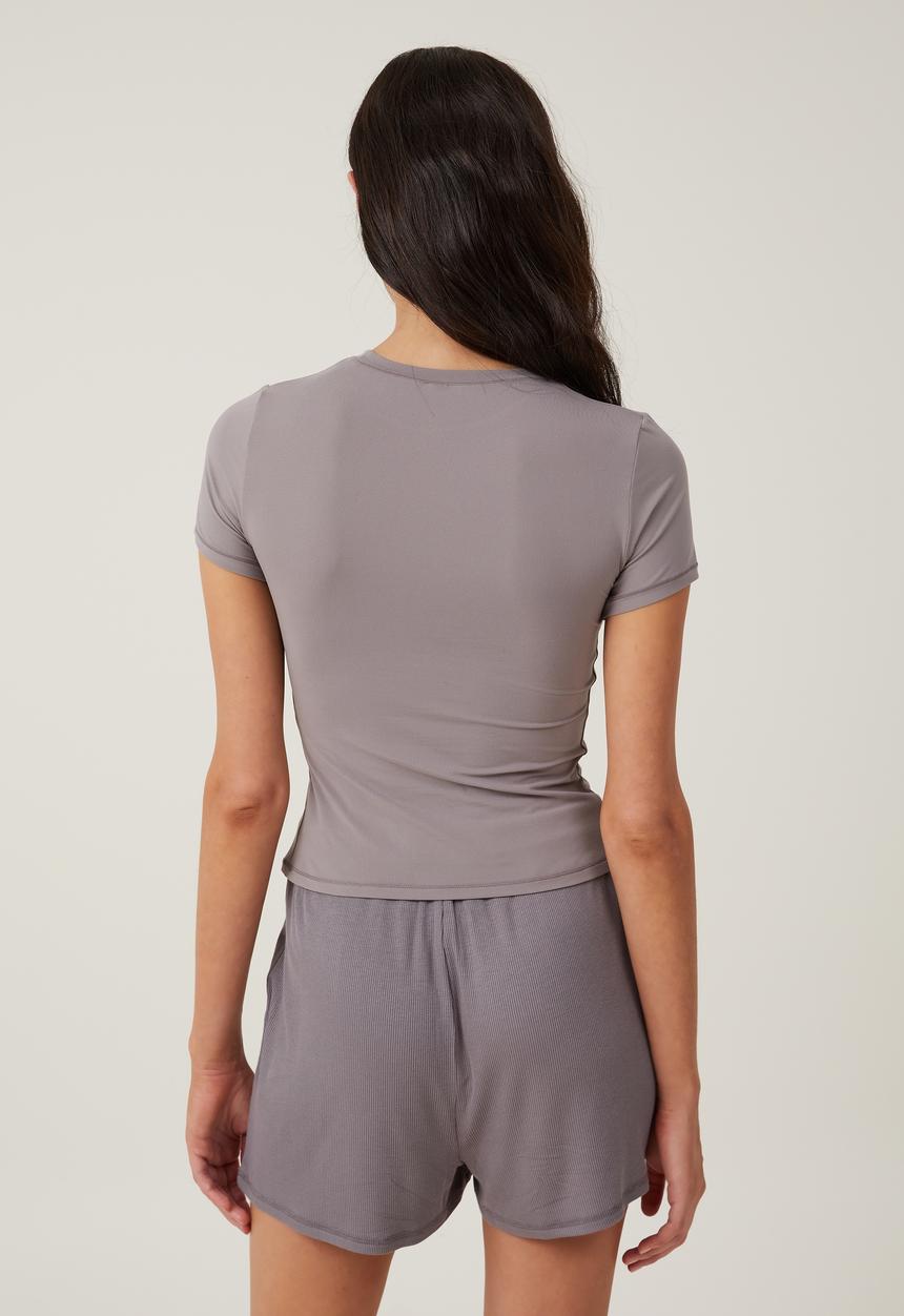 Cotton On - Soft lounge fitted T-Shirt - desert grey
