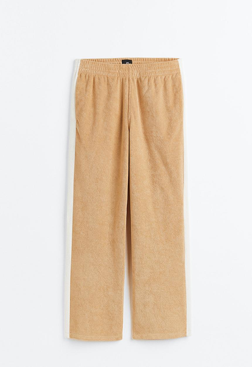 H&M - Relaxed fit terry track pants - beige