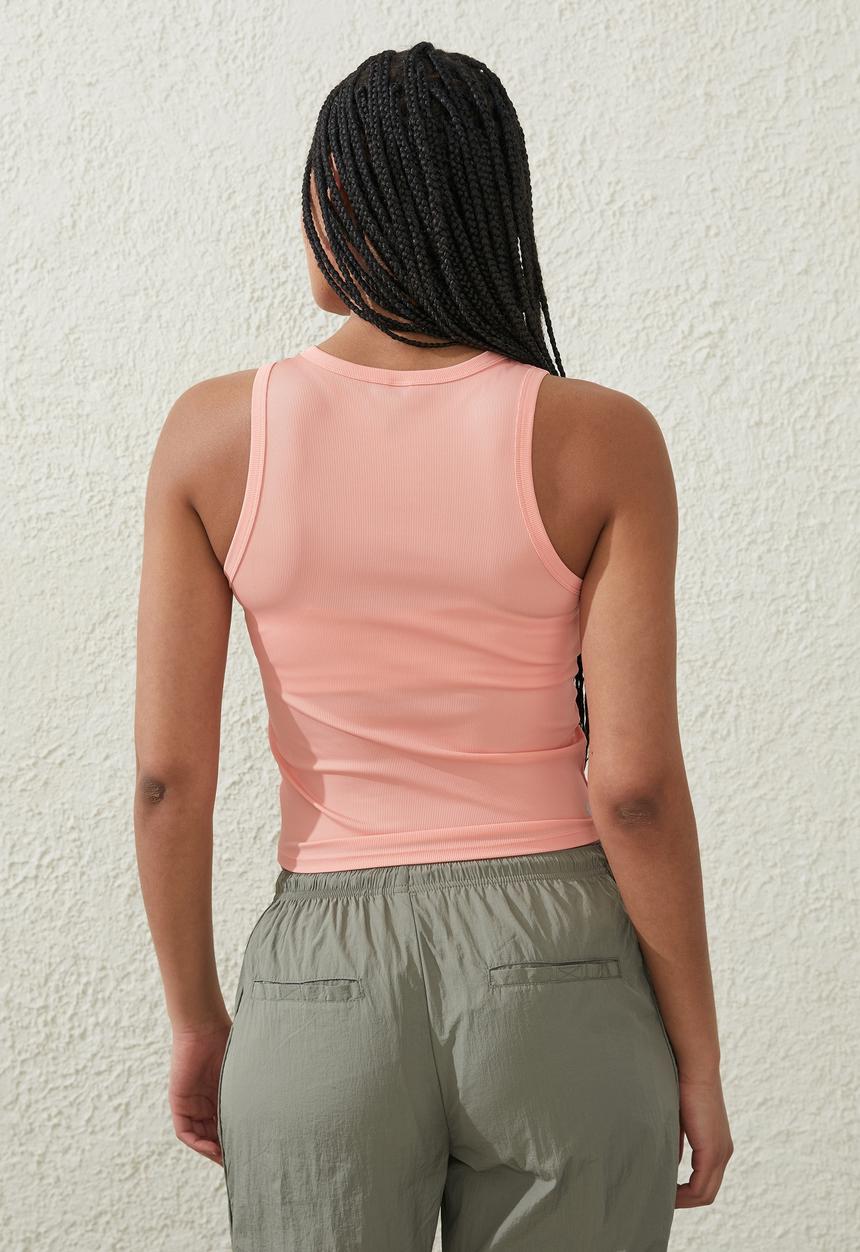 Cotton On - Active rib tank top - apricot blush