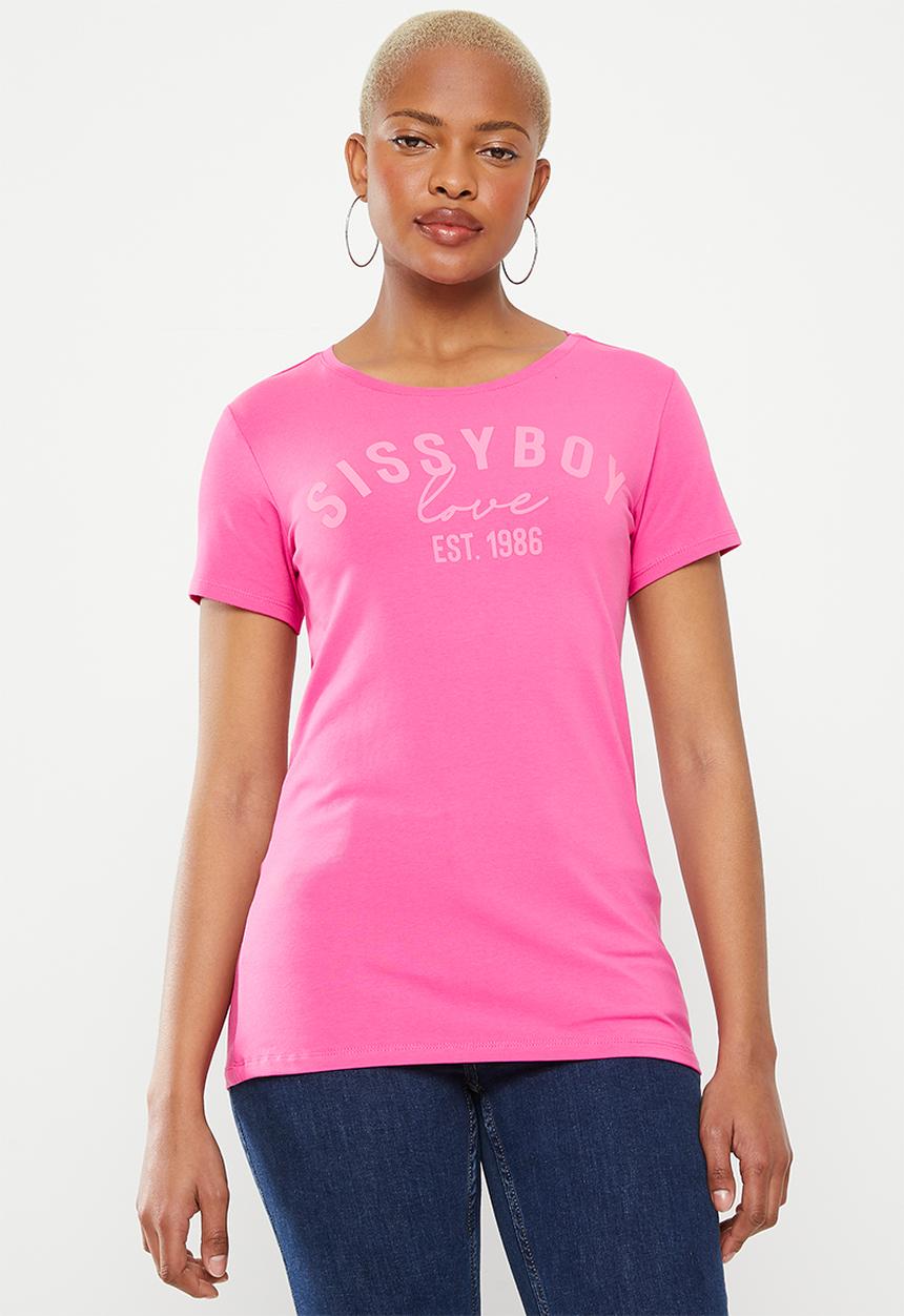 SISSY BOY - Regular fit top with short sleeves - cerise pink