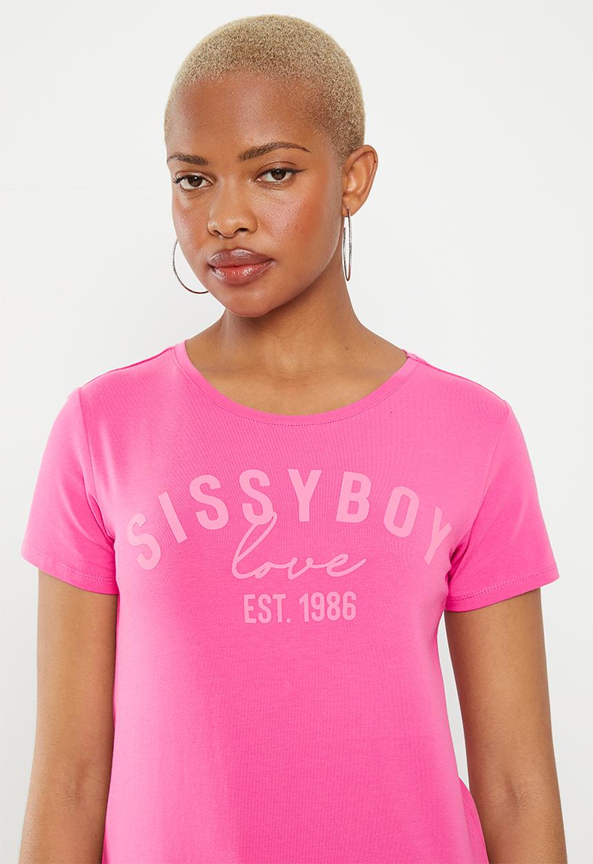 SISSY BOY - Regular fit top with short sleeves - cerise pink