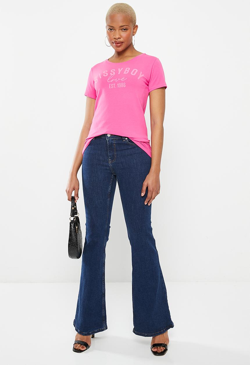 SISSY BOY - Regular fit top with short sleeves - cerise pink