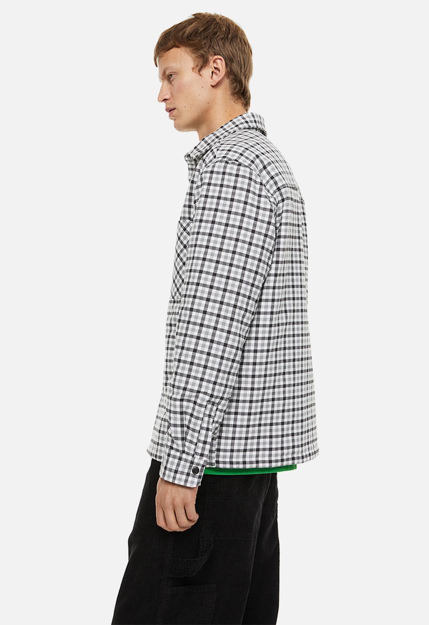 H&M - Padded overshirt - grey/white checked
