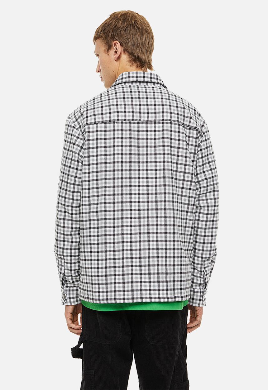 H&M - Padded overshirt - grey/white checked