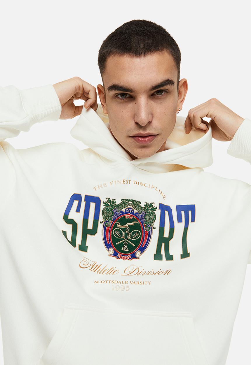 H&M - Oversized fit hoodie - cream/sport 